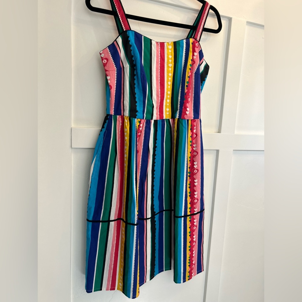 Yumi Rainbow Heart Stripe Dress! Size US:6 Uk:10 - Picture 2 of 7